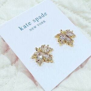 KATE SPADE White Maple Leaf Earrings NEW